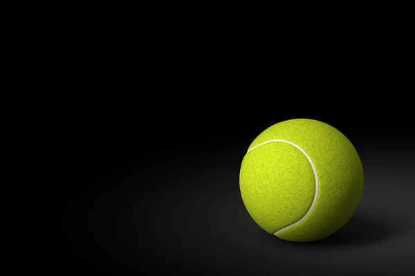 Tennisbal op zwarte achtergrond, 3D-Rendering — Stockfoto