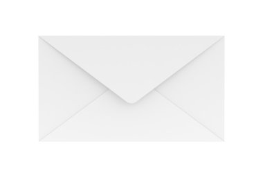 Boş beyaz izole zarf 3d render