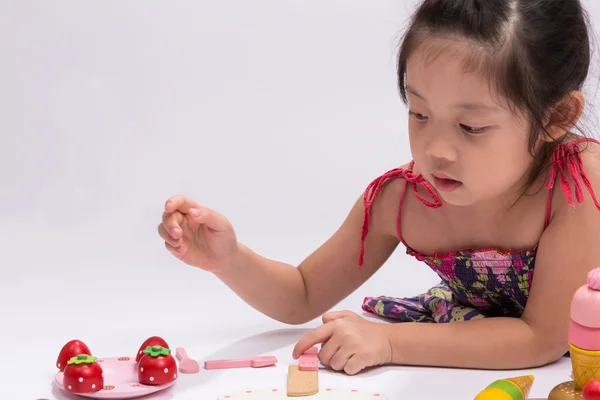 Barn leker matlagning leksak Set, Studio isolerade — Stockfoto