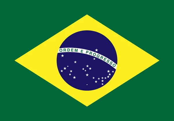 Brasilianische Flagge, Vektor — Stockvektor