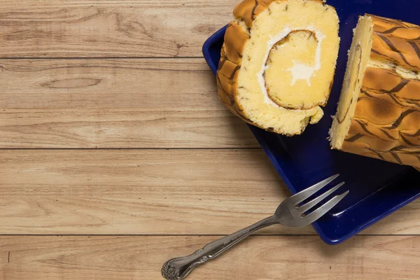 Vanilla Marble Roll Cake — Stock Photo, Image