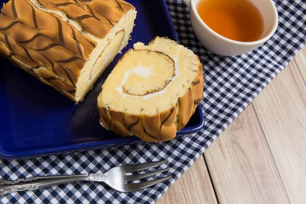 Vanilla Marble Roll Cake — Stock Photo, Image