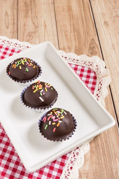 Bolo de bola de chocolate — Fotografia de Stock