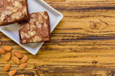 Brownie çay arka plan için / Brownie çay / kakao kek çay arka planı için