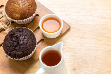 Çay molası için kek / çörek arka plan