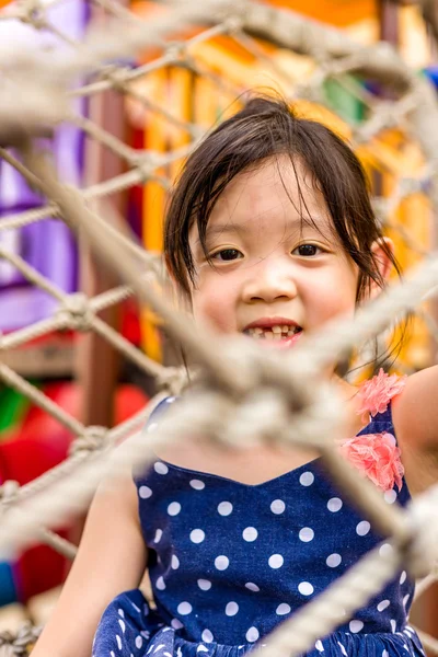 Kid Playing on Playground / Kid Playing on Playground with Happiness — Φωτογραφία Αρχείου