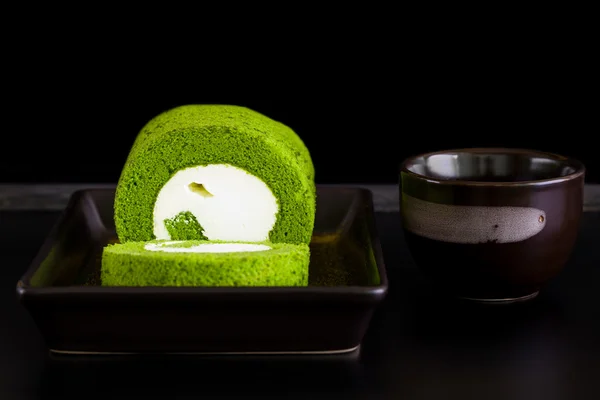 Japonský dezert pozadí / japonské dezert / japonské dezert na černém pozadí — Stock fotografie