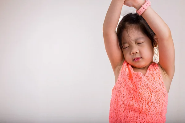 Bambina stretching — Foto Stock