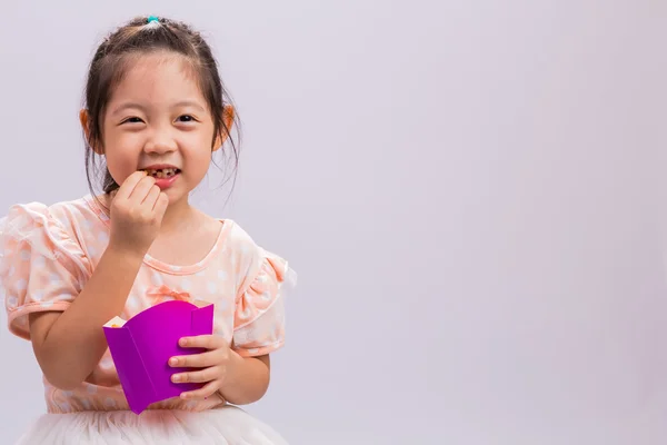 Child Eating French Fries — Stock Photo, Image
