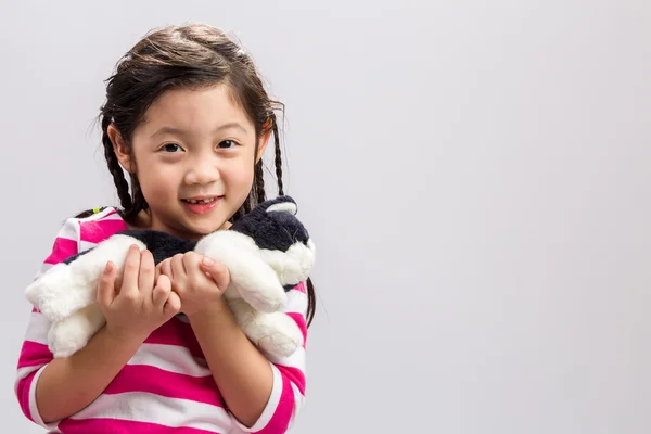 Child with Kitten Doll — Stock Photo, Image