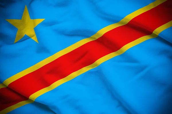 民主共和国コンゴの旗の背景 — ストック写真