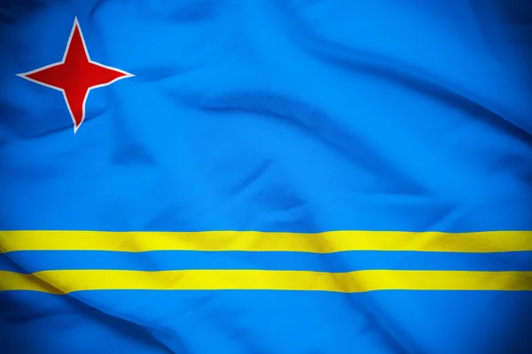 Aruba Bandera Fondo —  Fotos de Stock