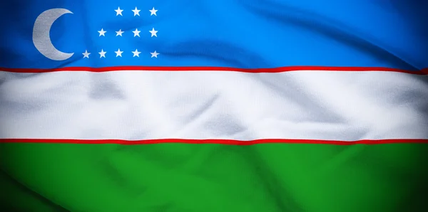 乌兹别克斯坦国旗背景 — 图库照片