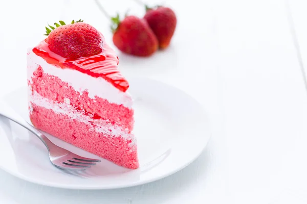 Dessert, aardbei Cake — Stockfoto