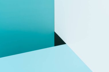 Mavi geometrik şekilli soyut bir arkaplan. Modern ve minimalist kompozisyon.