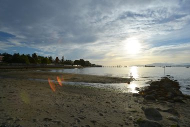 Gün batımında kitsilano Beach