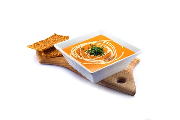 Sopa de gengibre de caril de cenoura orgânica — Fotografia de Stock