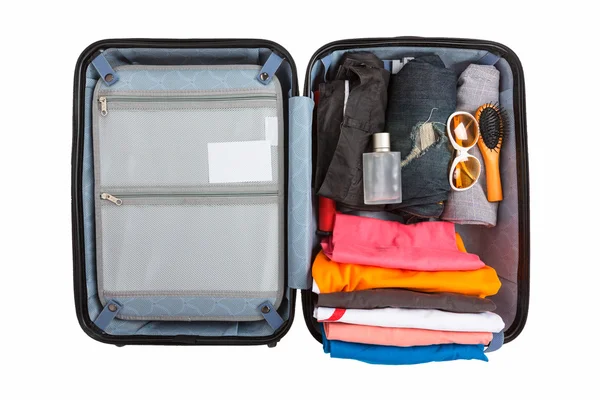 Luggage travel trip bag isolated white background. — Stock Photo, Image