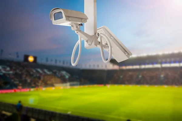 Cctv Stadion Fußball Dämmerung Hintergrund. — Stockfoto