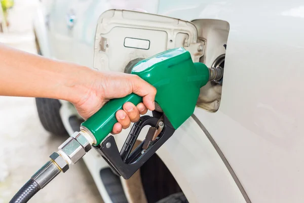 Man fill up fuel at a gas station. — Stock Photo, Image