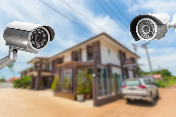 CCTV camera security operating at house.