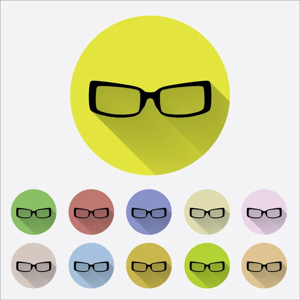 Brille Icon Circle Set bunt, Vektor Illustrator — Stockvektor