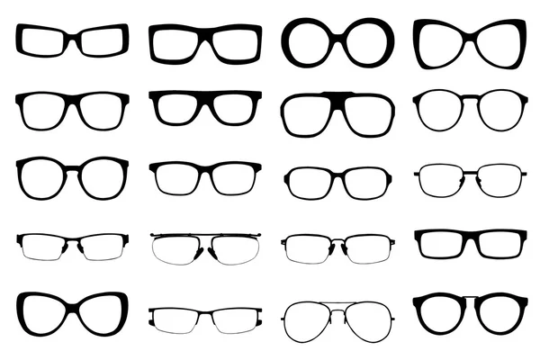 Sada fashion brýle styl izolovaných na bílém pozadí. byly porovnávány — Stockový vektor