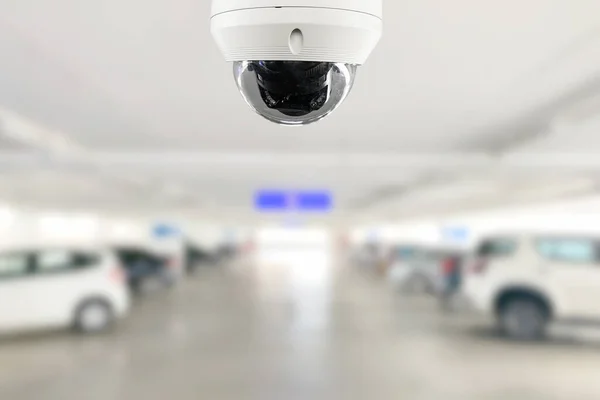 Câmera Segurança Cctv Operando Prédio Parque Estacionamento — Fotografia de Stock
