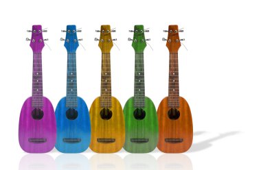 Ukulele müzik enstrümanı beyaz zemin üzerine