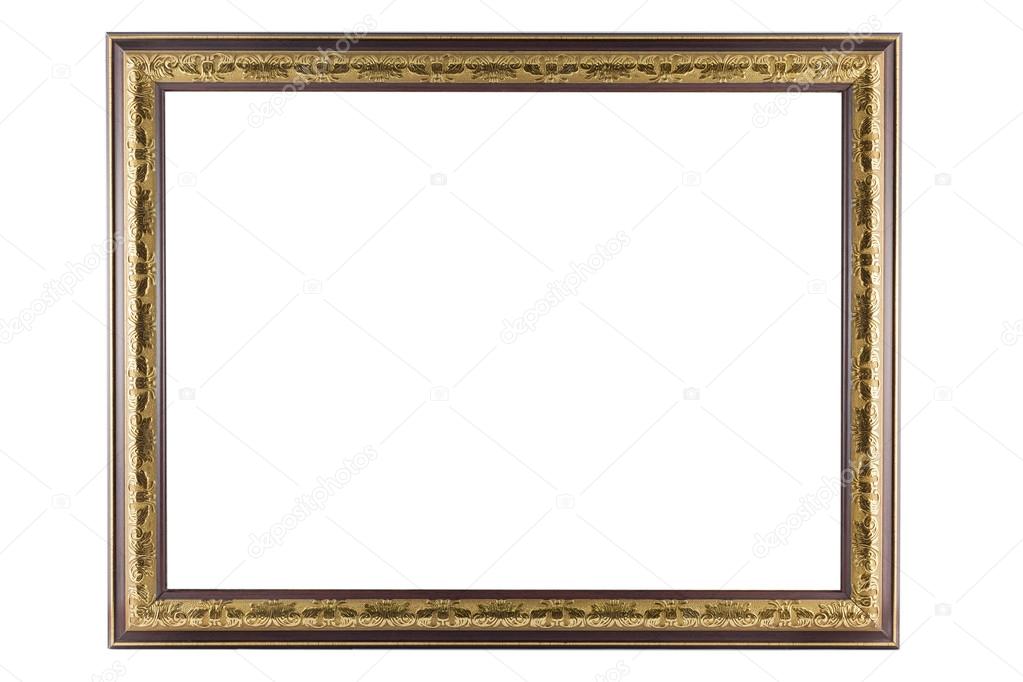 Bronze and Gold Frame isolated on white background.