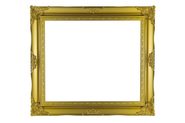 Beyaz arka plan üzerinde izole bronz ve altın çerçeve vintage.