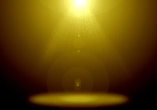 Imagem abstrata da erupção de iluminação dourada no palco do piso . — Fotografia de Stock