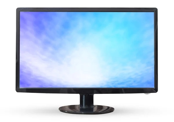 TV-sky eller monitor Pc landskap isolerade på vit backgro — Stockfoto