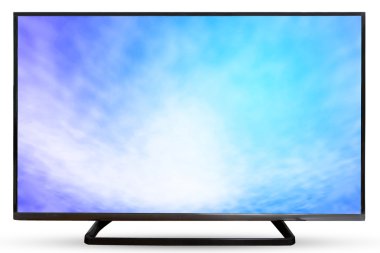 Televizyon gökyüzü veya monitör Pc manzara izole üzerinde beyaz arka plan