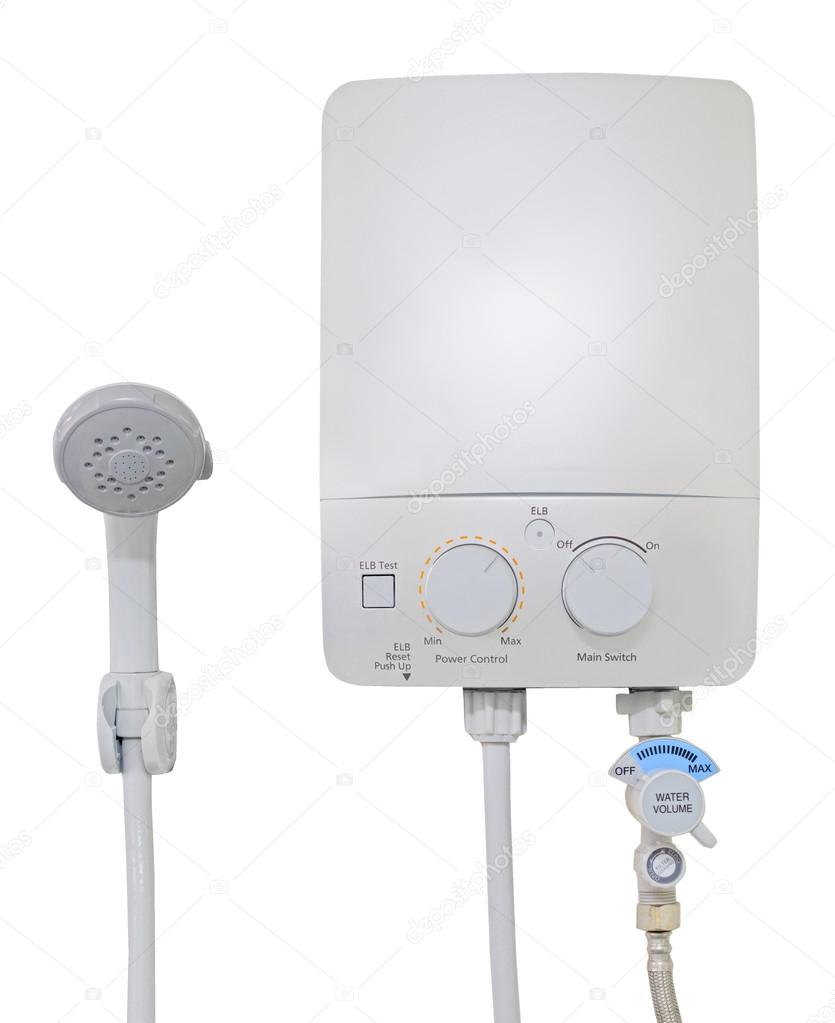 Water heater isolated white background.