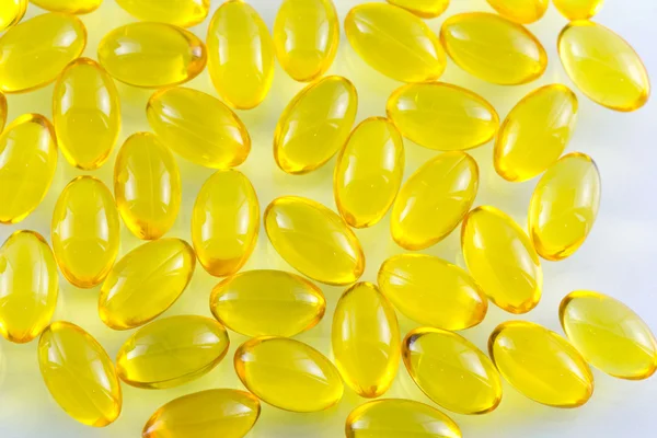 Aceite vitaminas cápsulas de gel omega 3 . — Foto de Stock