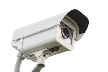 CCTV güvenlik izole kamera beyaz arka plan.