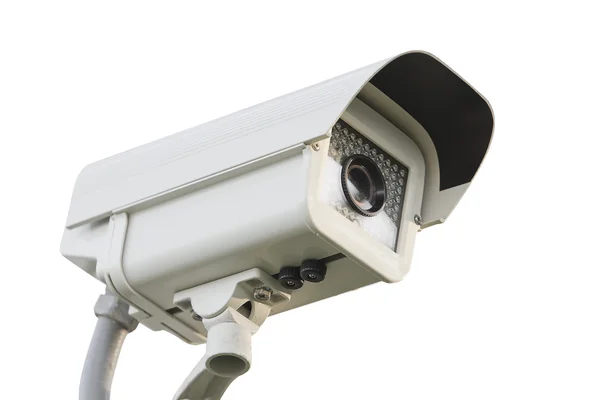 Cctv Überwachungskamera isoliert weißen Hintergrund. — Stockfoto