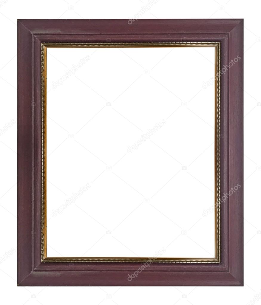 Wooden frame vintage isolated background.