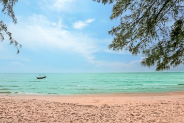Deniz plaj doğa sahne. Tropikal plaj tatil.