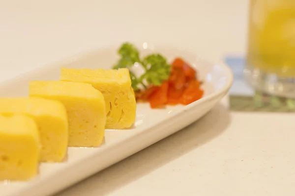 Sladký Tamakoyaki Omlette nebo vejce. — Stock fotografie