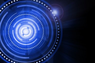 Soyut mavi COG zaman makinesi alev arka plan aydınlatma.