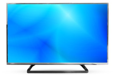 Beyaz arka plan üzerinde izole televizyon gökyüzü veya monitör manzara