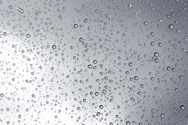 Rainy storm water drop on glass mirror background.