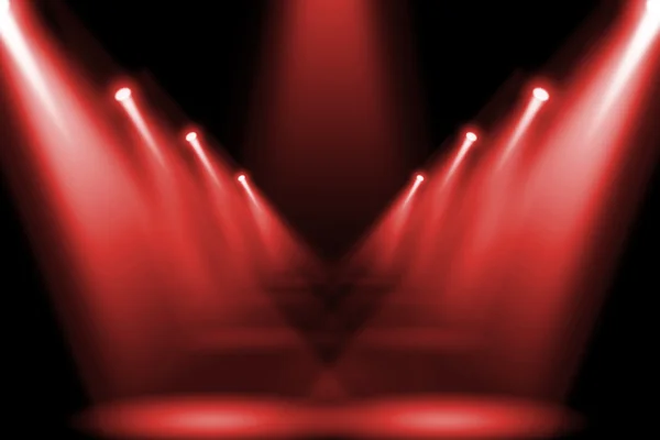 Abstract red lighting flare on the floor center stage. — Stock fotografie