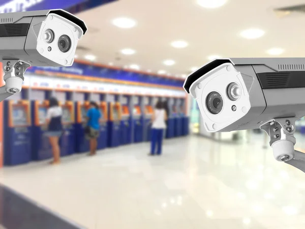 CCTV Caméra de sécurité Machine de caissier automatique (ATM) arrière-plan de zone . — Photo