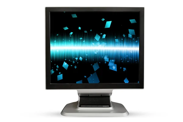Computermonitor leerer weißer Bildschirm. isoliert auf weißem Hintergrund — Stockfoto