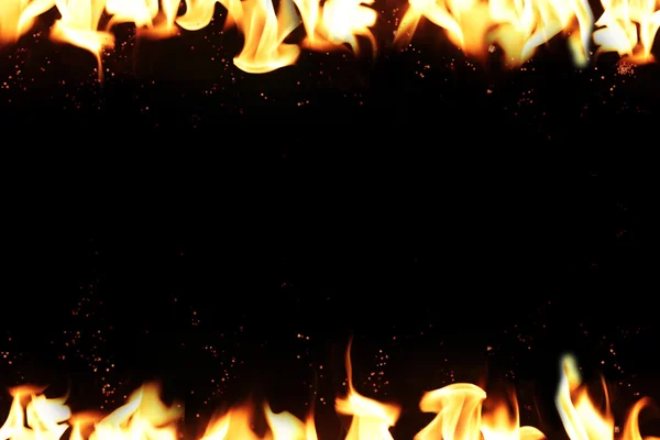 Hot temperature fire frame background. — Stock fotografie