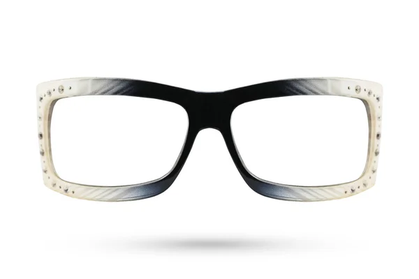 Moda gözlük tarzı w izole elmas ile plastik çerçeveli — Stok fotoğraf