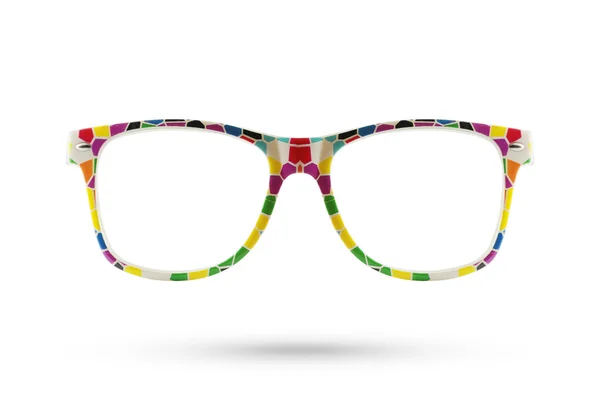 Fashion rainbow glasses style plastic-framed isolated on white b — Stock Photo, Image